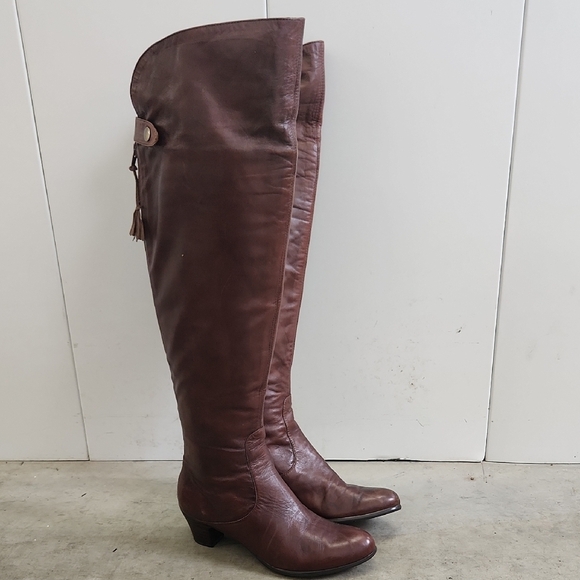 Everybody by BZ Moda Vintage Leather over the knee Boots womens EU 38.5 - Picture 1 of 7